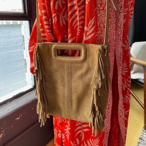 MAJE Fringe Suede Leather M Bag